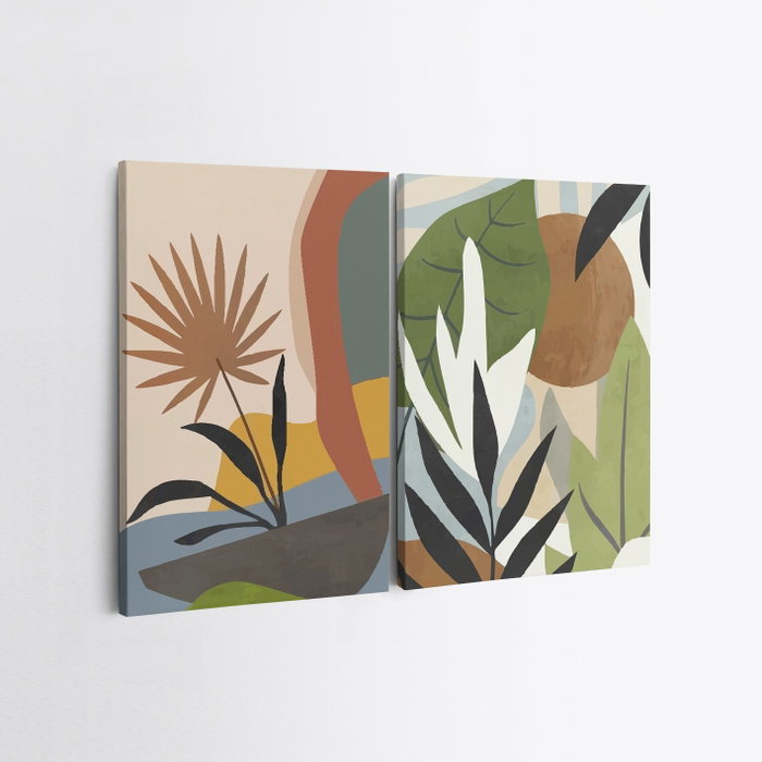 Wallity Cuadros Decorativos de Lienzo Multicolor (2 Piezas) 50 x 70 cm
